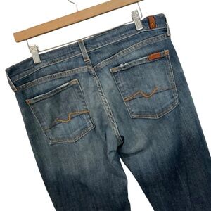 7 For All Mankind bootcut stretch jean 5 pocket factory distressed sz 32/33 tall